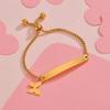 Atoztide Personalized Engrave Baby Name Heart Star Butterfly Date Bracelet Stainless Steel for Women Kid Link Chain Jewelry Gift
