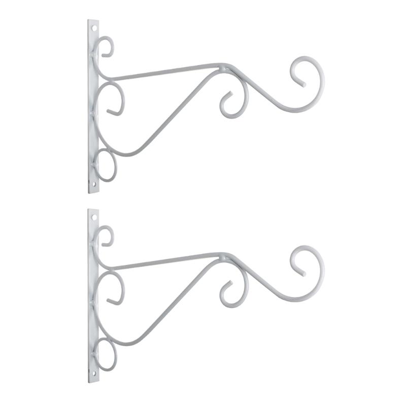 Set of 2 Metal Iron Plant Holder Hanging Bracket for Wall Mounting Stylish and Practical for Various Outdoor Indoor Use