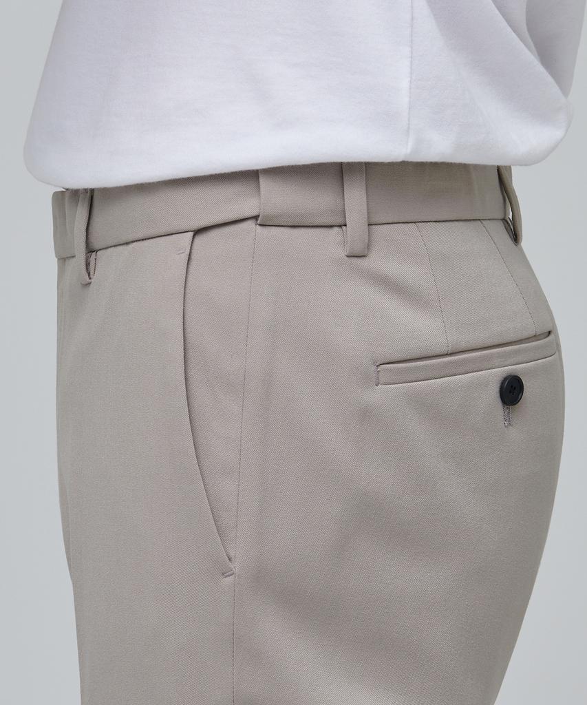MUSINSA STANDARD Semi-Wide Slit Hidden Banding Slacks [Light Beige]