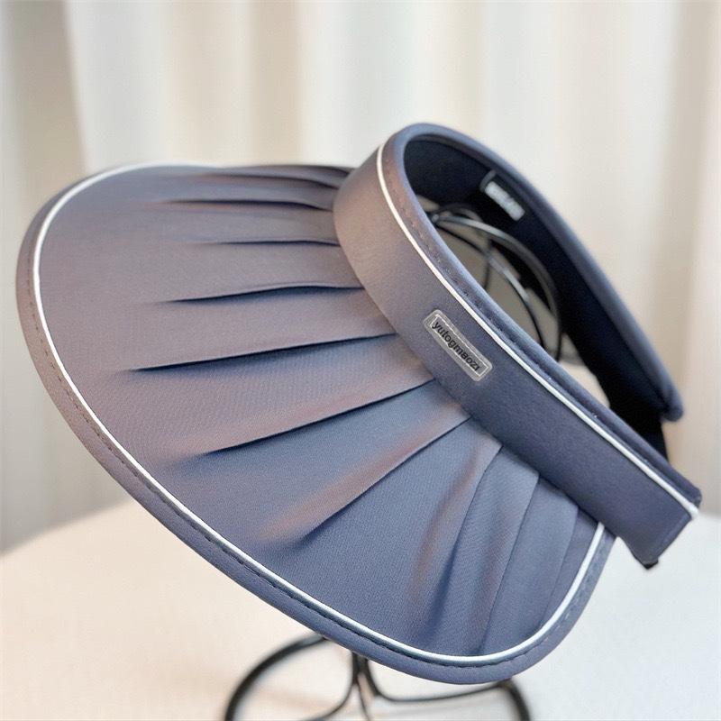 Women's Korean-Style Sun Visor Hat - Summer UV Protection, Wide Brim Design for Outdoor Use, Visually Slims Face