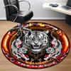 1pc Tiger Emblem Carpet for Office Non-Slip, Round Carpet, Soft & Comfortable, Carpet for Office, Lightweight Round Floor Mat
