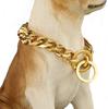 Guinzaglio e Collare a Catena P in Acciaio Inossidabile Dorato da 19 mm - Collana per Animali Domestici Hip Hop