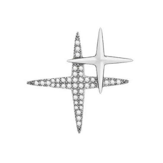 Unisex Brož s křížem a hvězdou se zirkony na klopu - Špendlík proti odhalení
