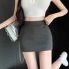 Korean High Waist Black A-line Skirt - Women's Slimming Spring Short Skirt