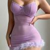 Seductive See-Through Mesh Bodycon Underwire Backless Camisole Lingerie