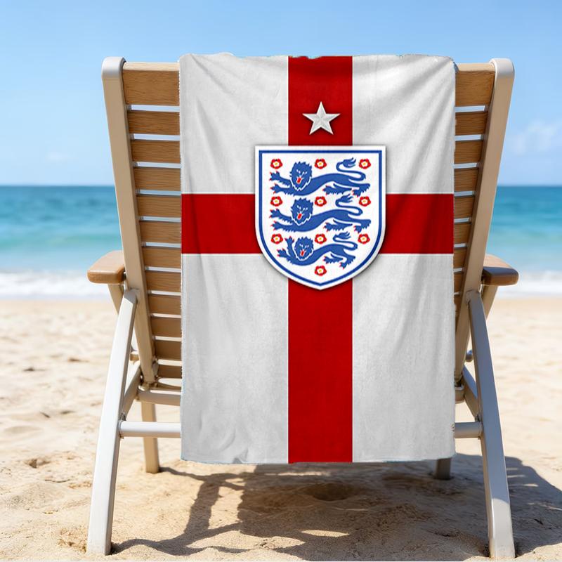 EnglFootball Crest Beach Towel - Soft, Absorbent Microfiber, Lightweight, Ideal for The Beach, Parties, Travel, Camping fan gifts