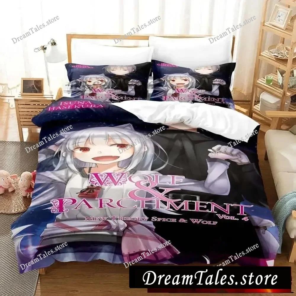 3D Anime Spice and Wolf Bedding Set Single Twin Full Queen King Size Bed Set Adult Kid Bedroom Duvet Cover Sets Home Textiles