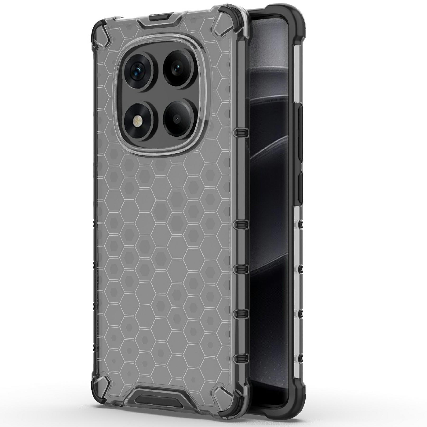 

For Xiaomi Redmi Note 14 Pro 4G Case PC+TPU Phone Cover Honeycomb Shape Black