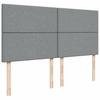 Box Spring Bed with Mattress Light Grey 200 x 200 cm Fabric