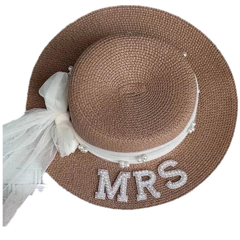Mrs. Sun Hat: Summer Beach Wedding Bride Gift, Bachelorette Party Decor, Honeymoon Newlywed Celebration
