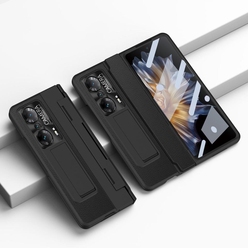 Drop-proof Phone Case For Honor Magic Vs Ultimate 5G/Magic Vs 5G,Hinge Protection PC Back Cover with Tempered Glass Screen Film