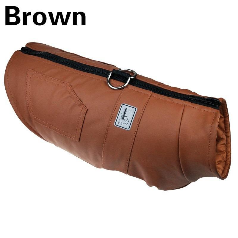 

S-XXXXXL 3-60 кг Домашня собака Відкритий Водонепроникний одяг Пальто на блискавці Жилет для цуценя Зимовий теплий м’який бавовняний жилет для домашніх тварин Одяг 3XL коричневий