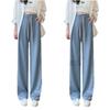 2025 Women's Checkered Wide-Leg Ice Silk Pants - Slim-Fit, High-Waisted, Draped, Summer & Spring