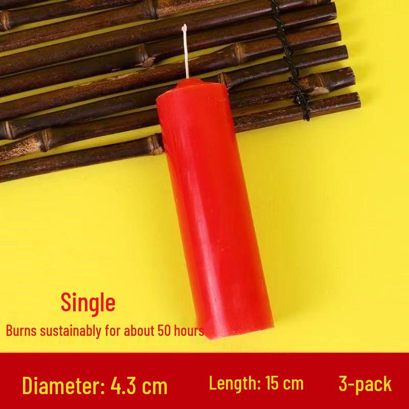 Red & White Long-Burning Smokeless Odorless Household Candles for Emergencies, Romance, Weddings, and Decor