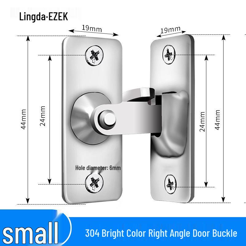 Stainless Steel No-Drill Door Lock Latch with Keyhole, Left/Right Opening, Anti-Theft Bolt.