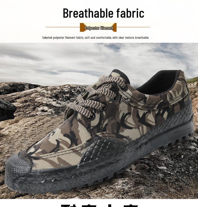 3537 Comfortable Wear-Resistant Liberation Camouflage Canvas Training Shoes.