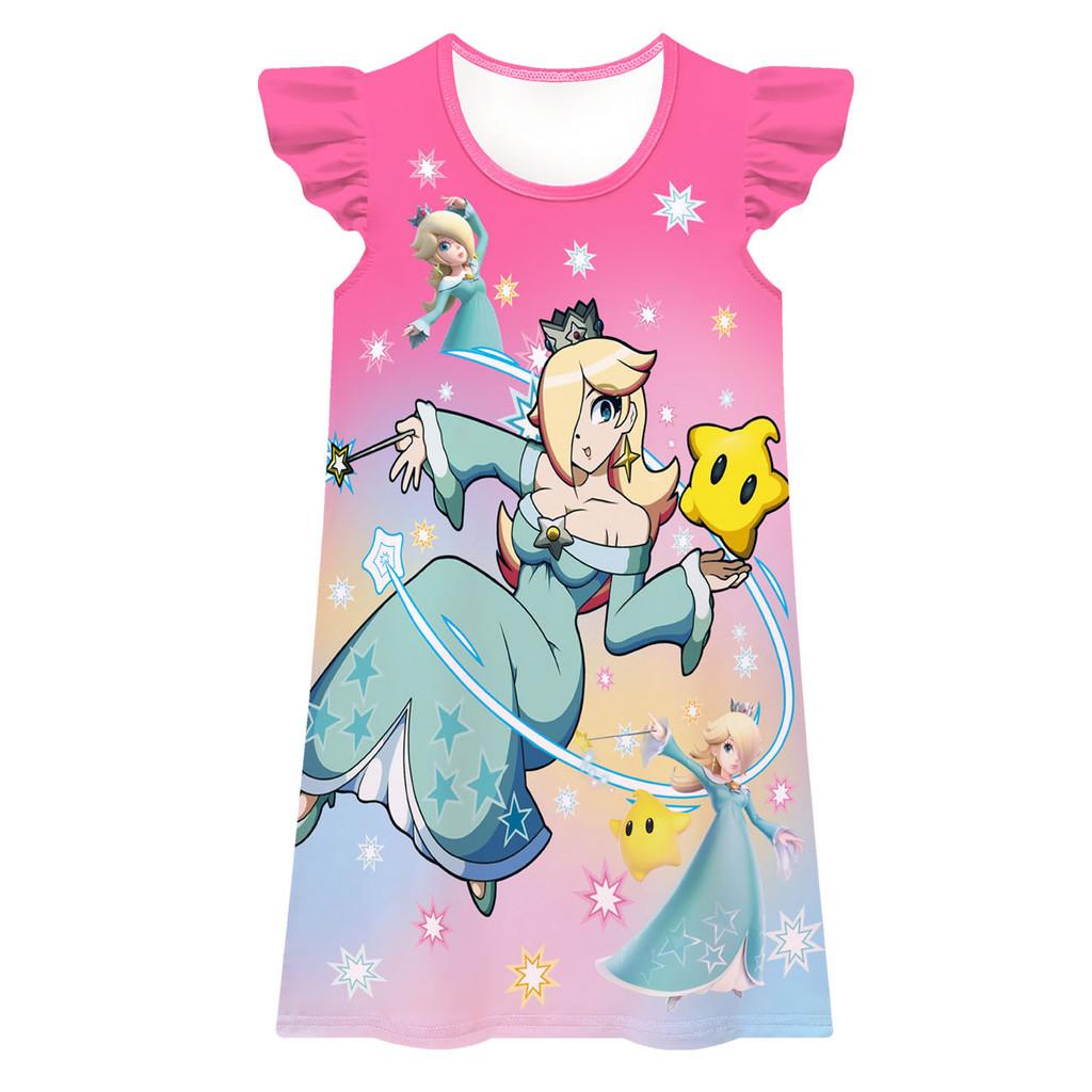 83072 Kids Girls Princess Rosalina Print Cartoon Dress 100cm розы красного