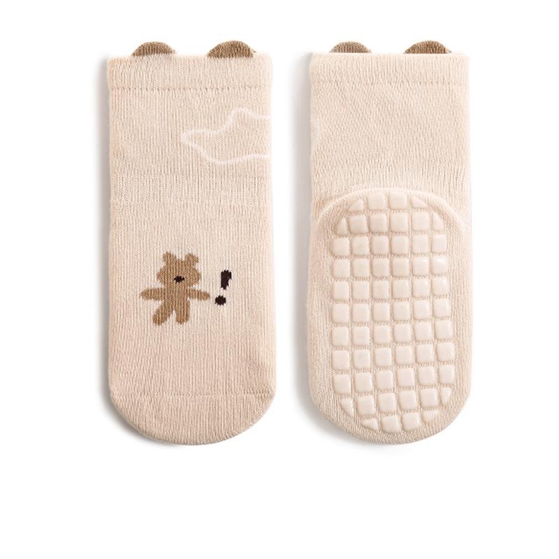 

Носки с противоскользящими свойствами для маленьких девочек, носки для ходьбы в помещении для маленьких девочек, хлопковые дышащие нескользящие носки для маленьких девочек, носки для детей раннего возраста L бежевый