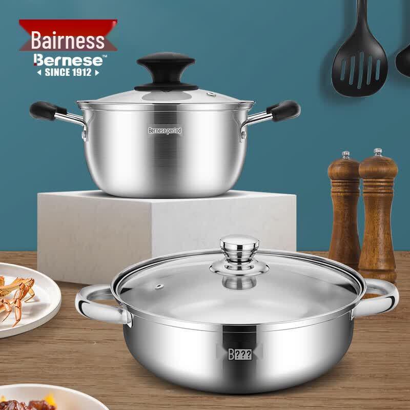 Bernice Stainless Steel 2-Piece Pot Set