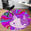 1pc Abstract Art Print Carpet, Round Non Slip Durable Large Size Office Carpet, Suitable for Office