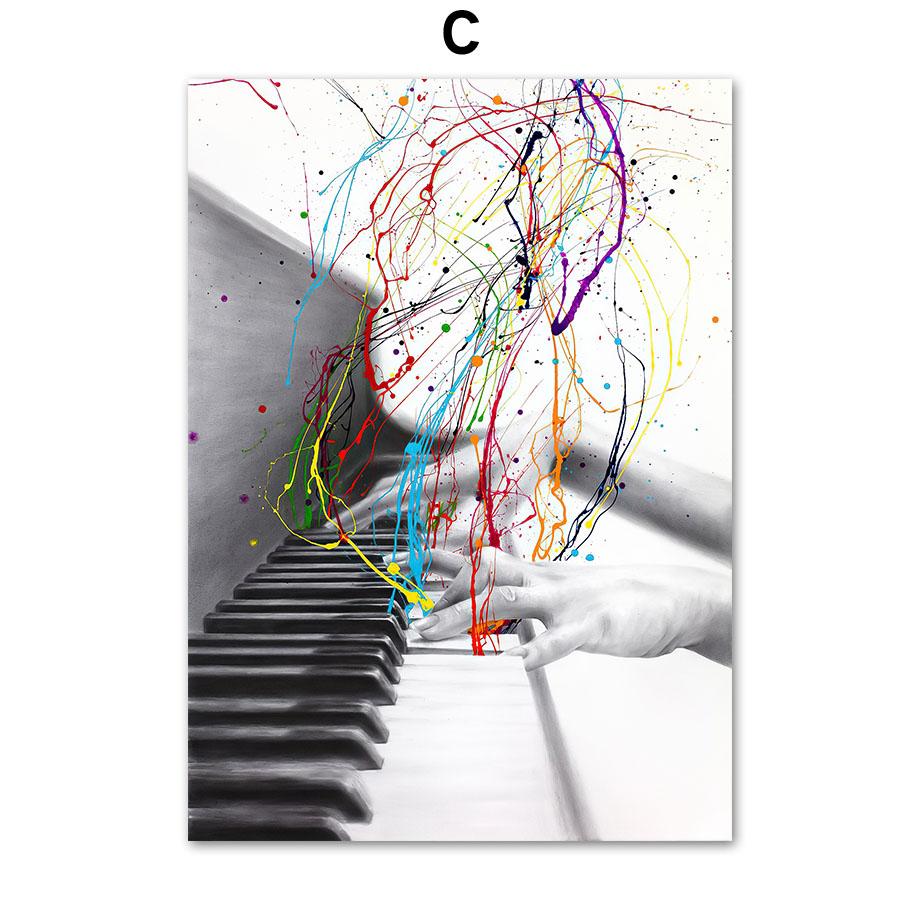 Gitary Pianino Perkusja Skrzypce Trąbka Gramofon Sztuka Ścienna Płótno Malarstwo Nordyckie Plakaty I Wydruki Obrazy Do Wystroju Salonu