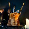 Stylish Leather Corset Pencil Cup Multi-functional Pencil Storage Box  Desktop Decor
