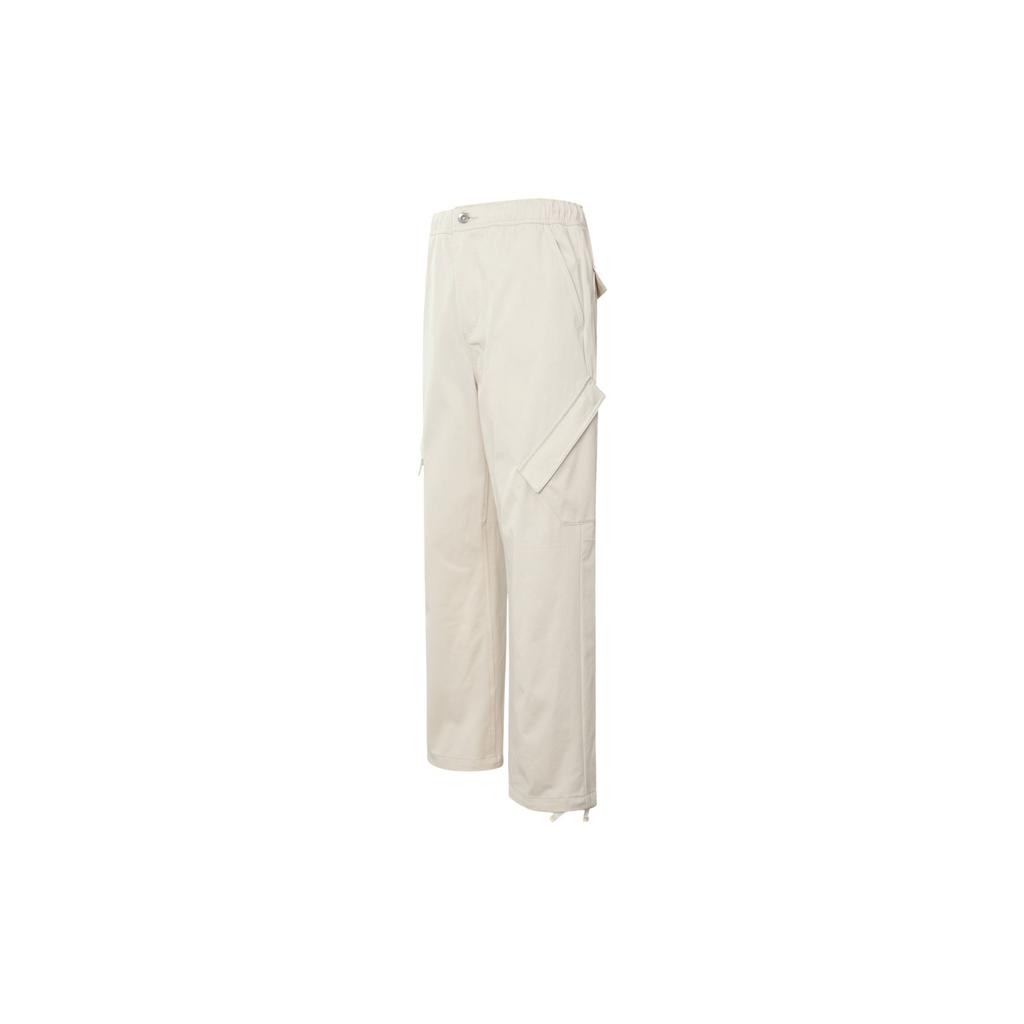 Jordan Solid Color Logo Embroidered Mid-Rise Straight-Leg Casual Pants Men Bottoms Beige FB7306-203