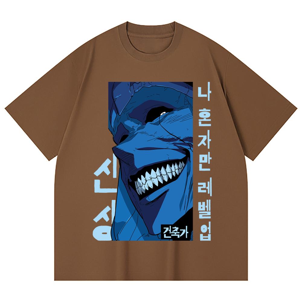 230 Gsm 100% Cotton Solo Leveling V16 Print Unisex Heavy Cotton T Shirt