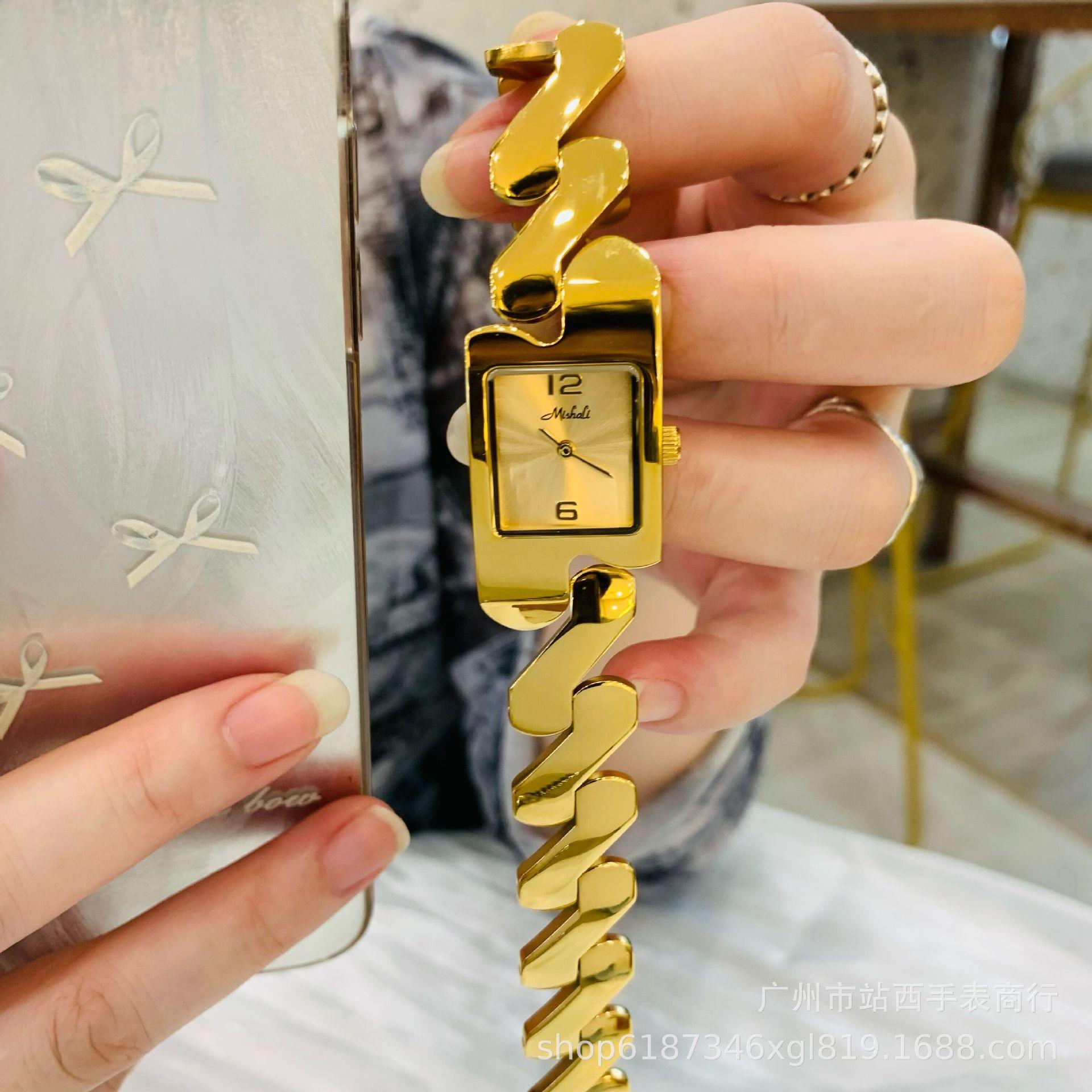 Lily There B Women's Silver Watch Bracelet High Quality Watch Gold Square Personality