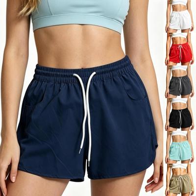 Women's Loose Fit Quick Dry Athletic Shorts with Pockets Summer Beach Running Gym Workout Sport Shorts Elastic Waistband Drawstring