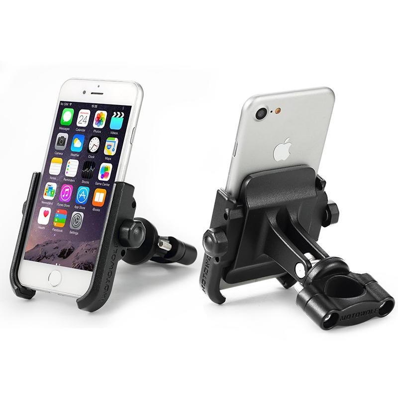 MOTOWOLF Motor Bike Bicycle Motorcycle Phone Mount Holder 360 Degrees Rotation Phone Holder Universal ALL Phone with USB NOUSBHandlebar-Black