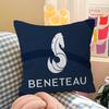 BBENETEAU Logo Cushion Cover Inches Farmhouse Decor Home Throw Pillow Covers for Couch Decorations