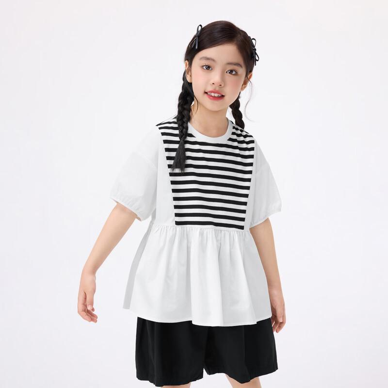 Girls  Striped Cotton Short Sleeve T-Shirt 160