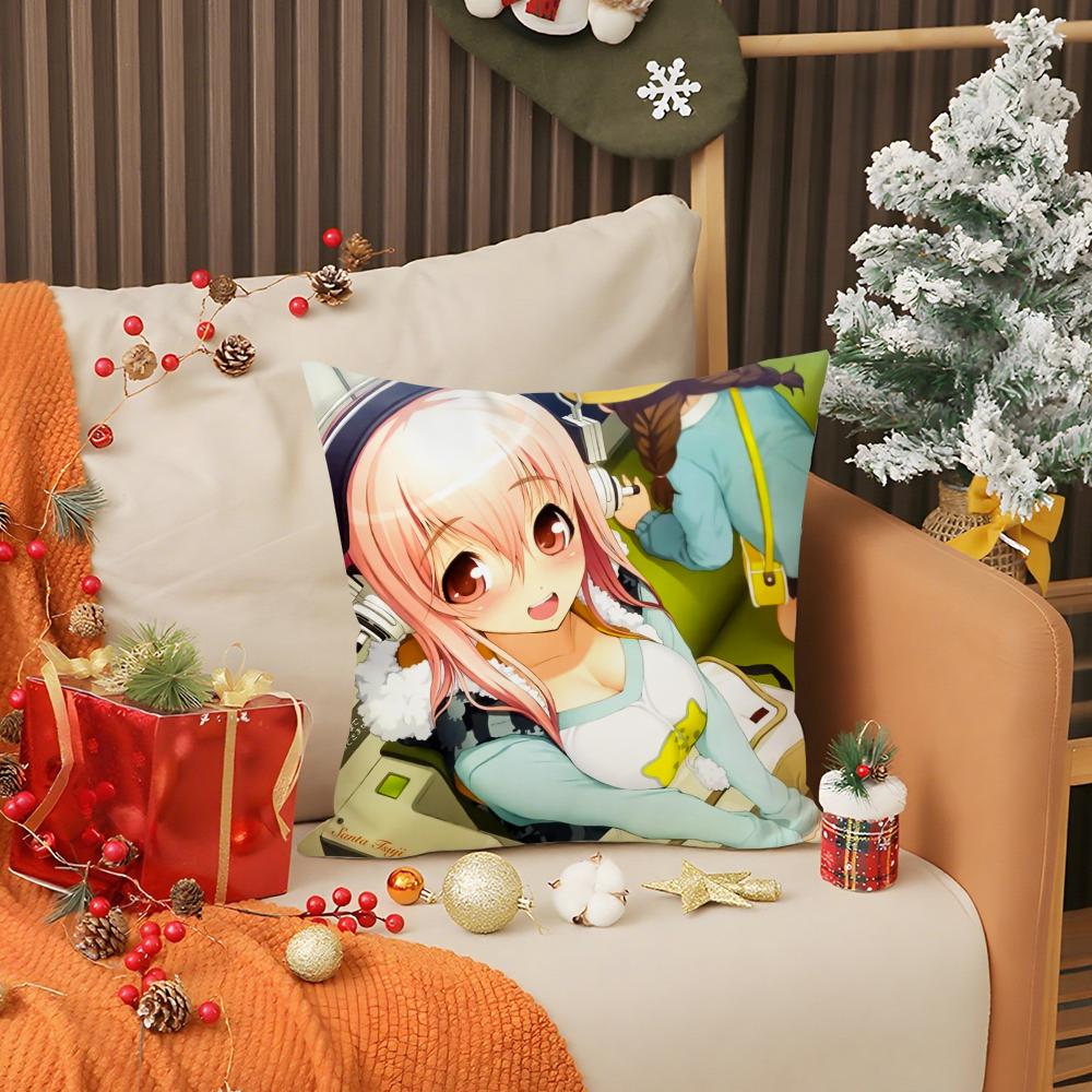 Beautiful Girls S-Super Sonico Pillow Case Printing Pillowcase Living Room Sofa Cushion Cover Bedroom Room Decor