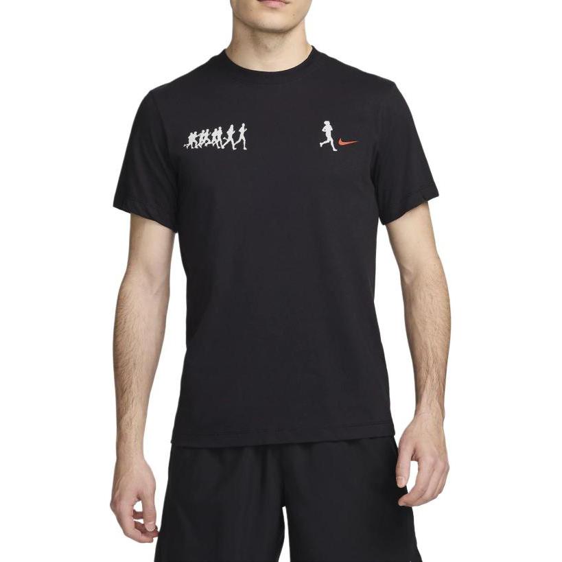 Nike T Shirts Men's Black Crew Neck Moderate Straight Fit FV8393-010