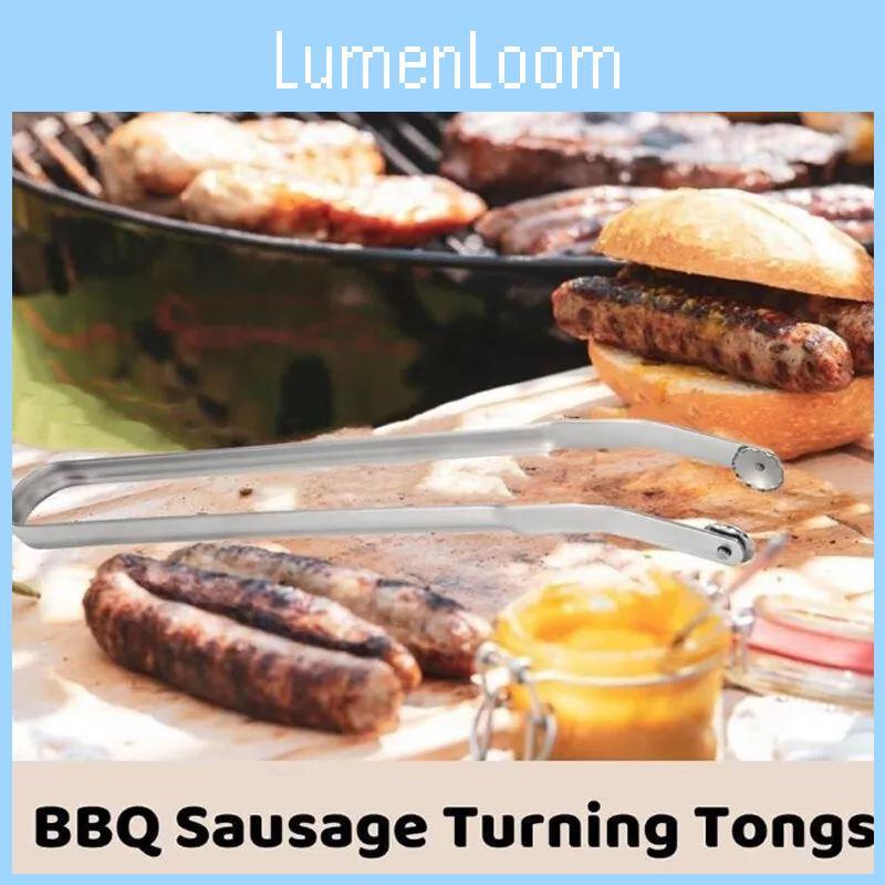 Premium Bbq Sausage Turning Tongs Durable Heat-resistant Hot Dog Flipper Tool
