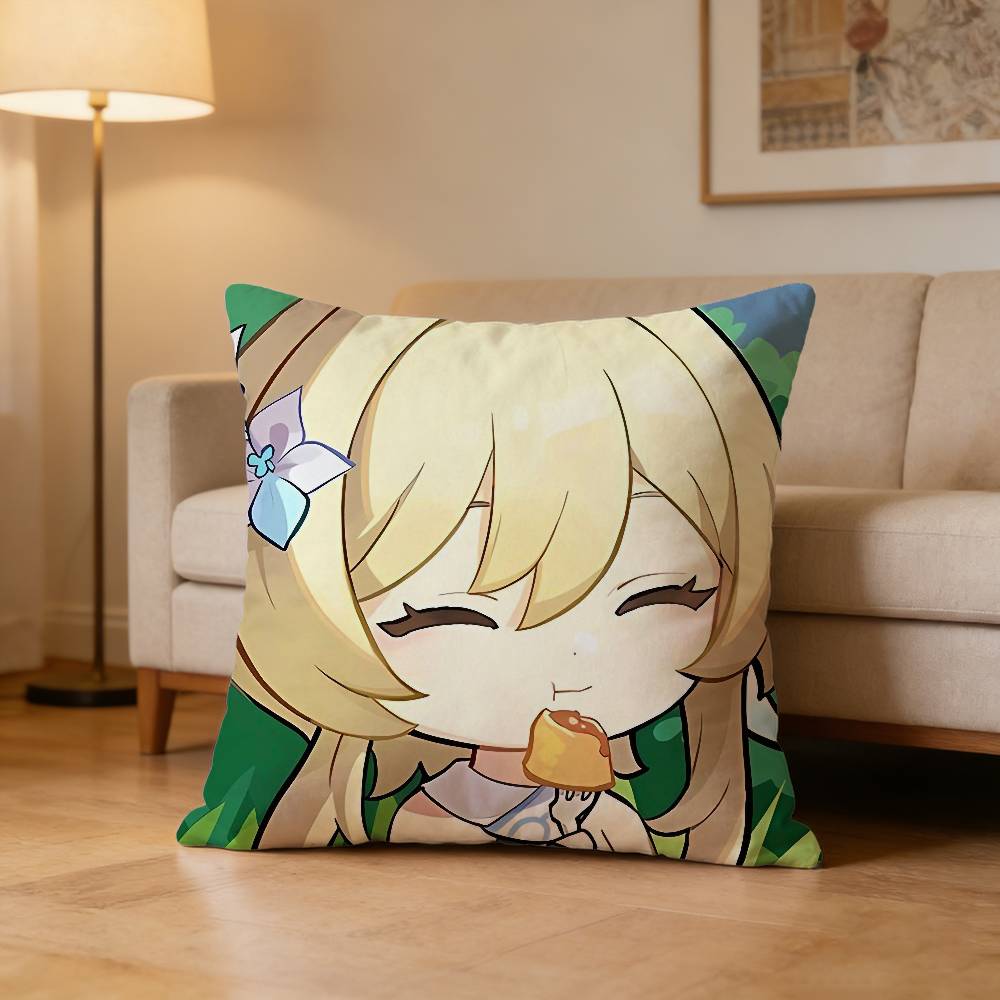 GGenshin Lumine Impact Pillow Case Cushion Cover Throw Pillow Case For Car Sofa