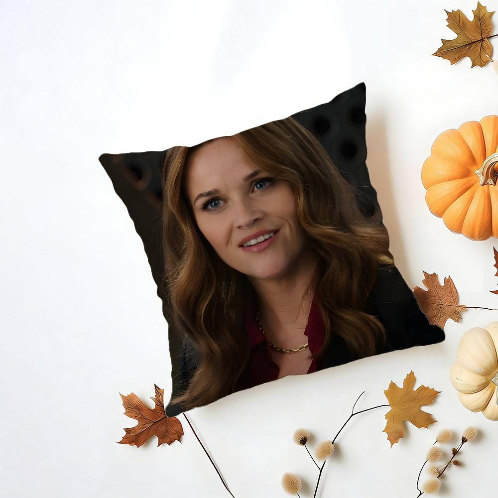 RReese Witherspoon Cushion Cover Washable Linen Pillowcase Soft  for Daily Sofa Bed Home Room Decor