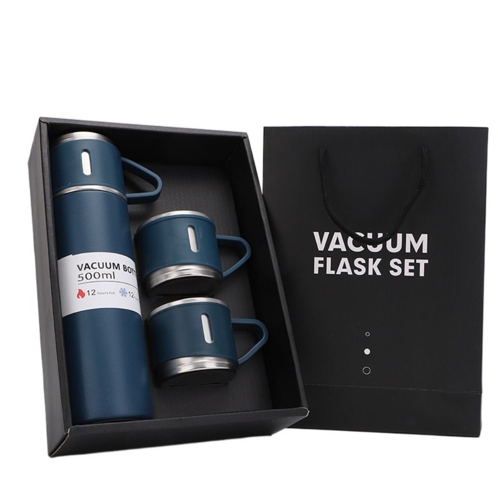 with Cup Vacuum Flask 500ml Thermal Bottle Double Layer Vacuum Insulated Bottle Set  Coffee