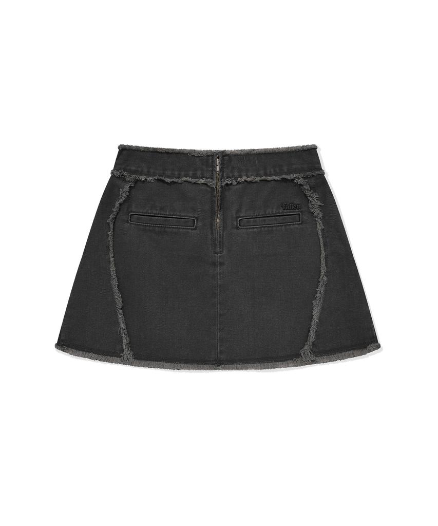 Pallet Pleated Denim Skirt Charcoal