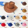 Western Cowboy Straw Hat for Men & Women - Sun Protection Wide Brim Beach & Outdoor Travel Hat