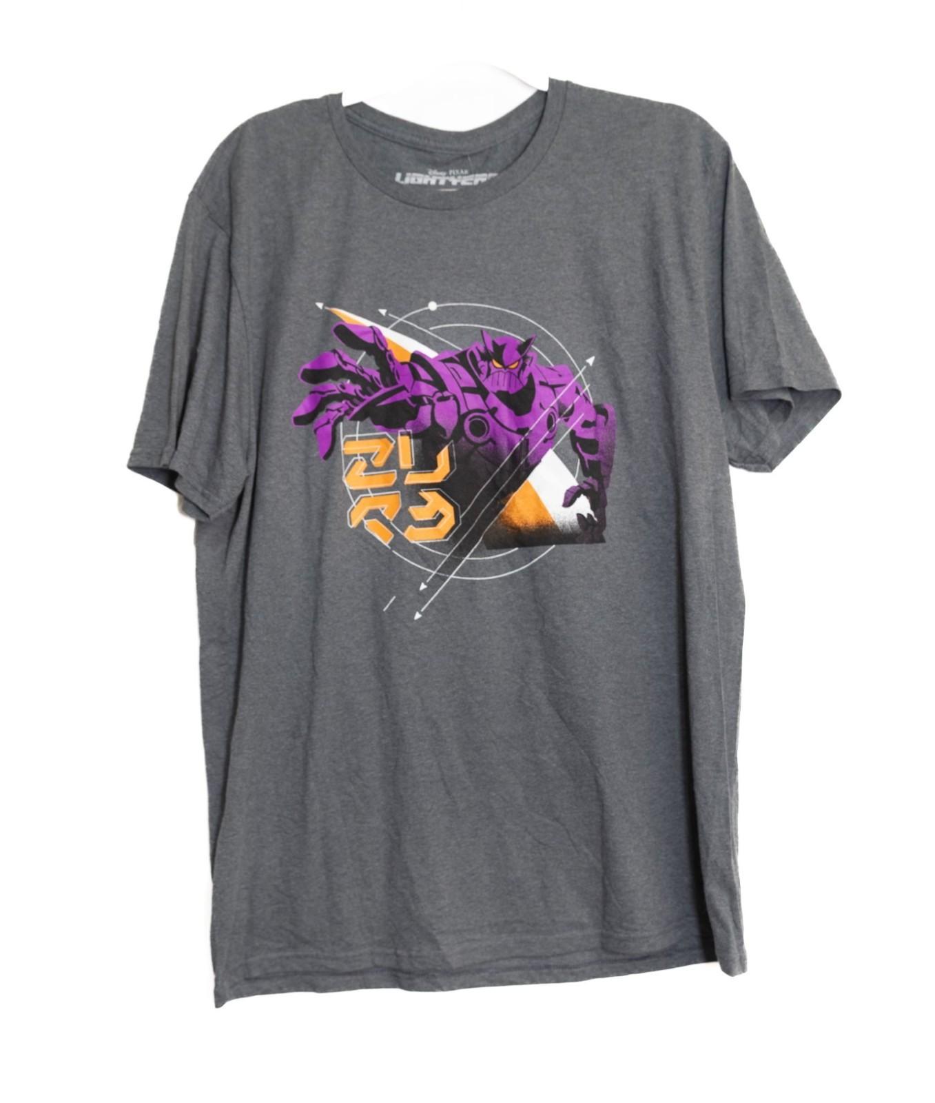 Disney Pixar Lightyear Zurg Graphic T-Shirt Gray Purple Orange Print Size L L
