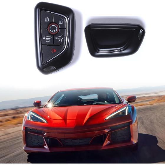 

Key Fob Shell Cover Compatible with Corvette C8 2020-2024 ABS Car Remote Control Key Case Cover for Car Key Protection (Carbon Fiber Stripe) матовый черный