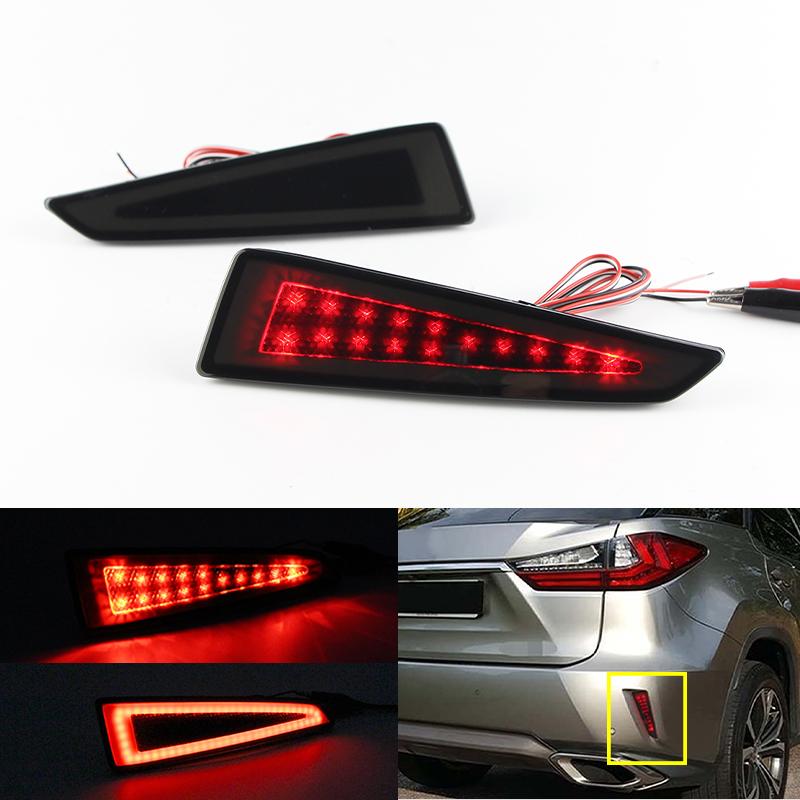LED Rear Bumper Reflector Light Red/Balck Lens For Lexus 2015-2025 Rx300 Rx350 Rx450h OEM#:8192048050 Brake lamp Car Accessories