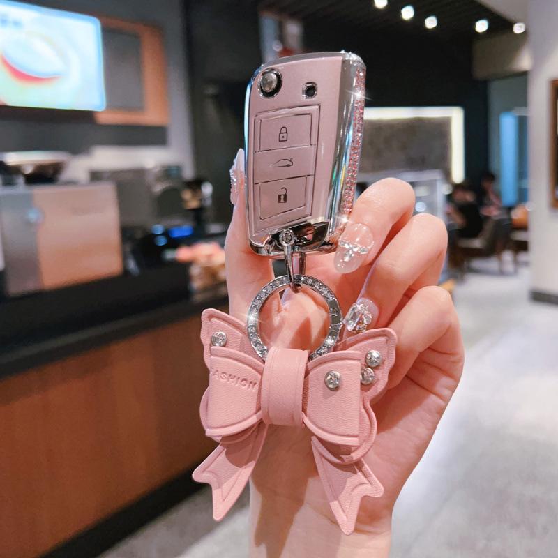 Skoda Schlüsselabdeckung für Octavia, Kamiq, Superb, Karoq - Cartoon-Stil für Männer und Frauen