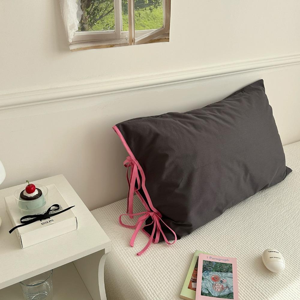 2PCS Soft Bow Pillow Cover Nordic Style Pillow Case Comfortable Cushion Covers  Girls Bedding