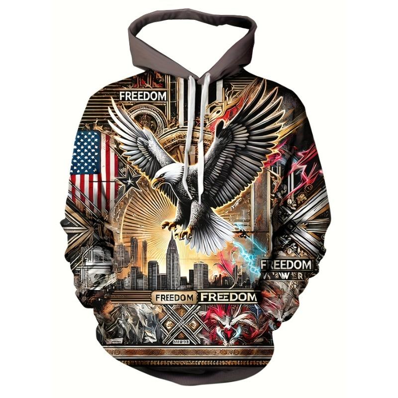 Mode Cooler Adler Herren Hoodie 3D Gedruckte Hoodies Edition Trend Amerikanischer Adler Herren Sportbekleidung Kinder Lässig Unisex Pullover