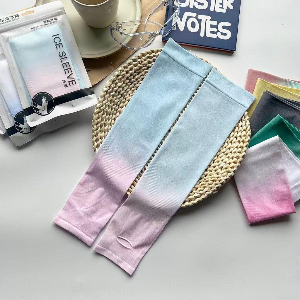 Gradient Color UV Protection Ice Silk Sleeves - Unisex Sun Protection Arm Guards