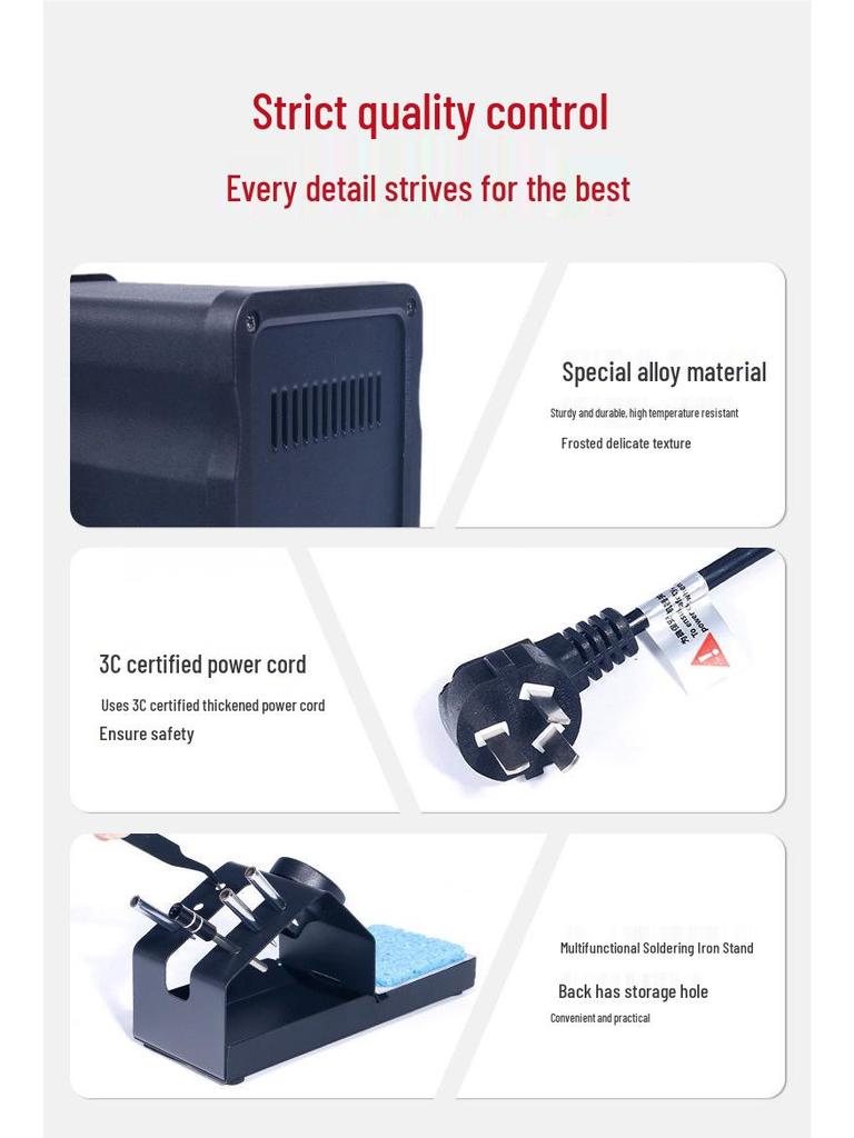 8586D High-Power 2-in-1 Desoldering Station: Constant Temperature Hot Air & Soldering Iron for Mobile Phone & Computer Chip Repair.