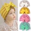Winter Children's Warm Knitted Hat Baby Bow Solid Color Indian Hat Baby Comfortable Woolen Hat